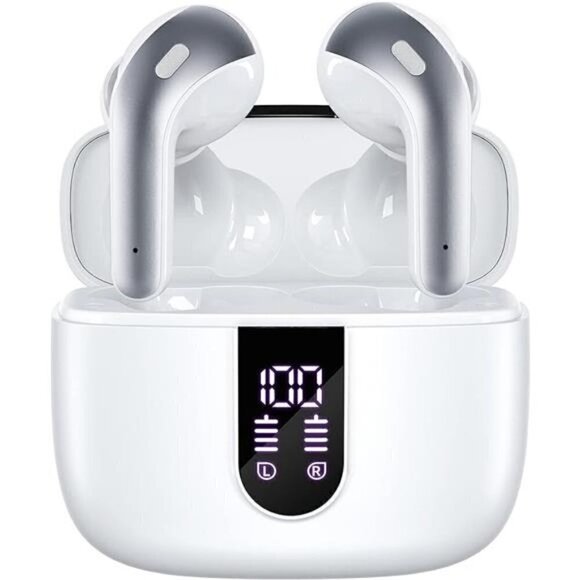 Bluetooth Headphone Wireless Earbud Airpods Pro 2 Charging Case Waterproof WHITE - Picture 1 of 6